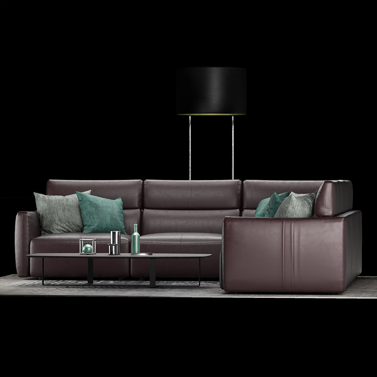 Natuzzi Galaxy sofa corner 3D model_2