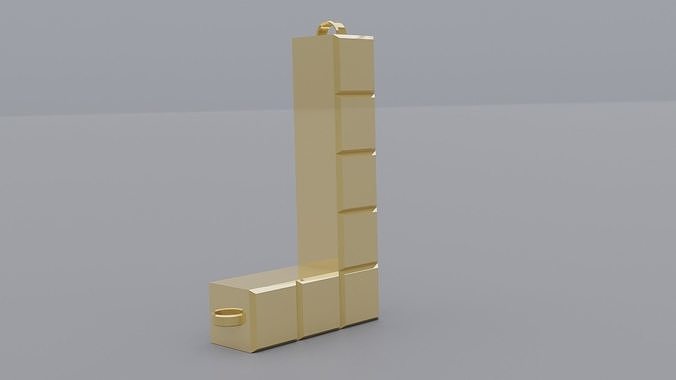 rgd L tetris style pendant 3D print model