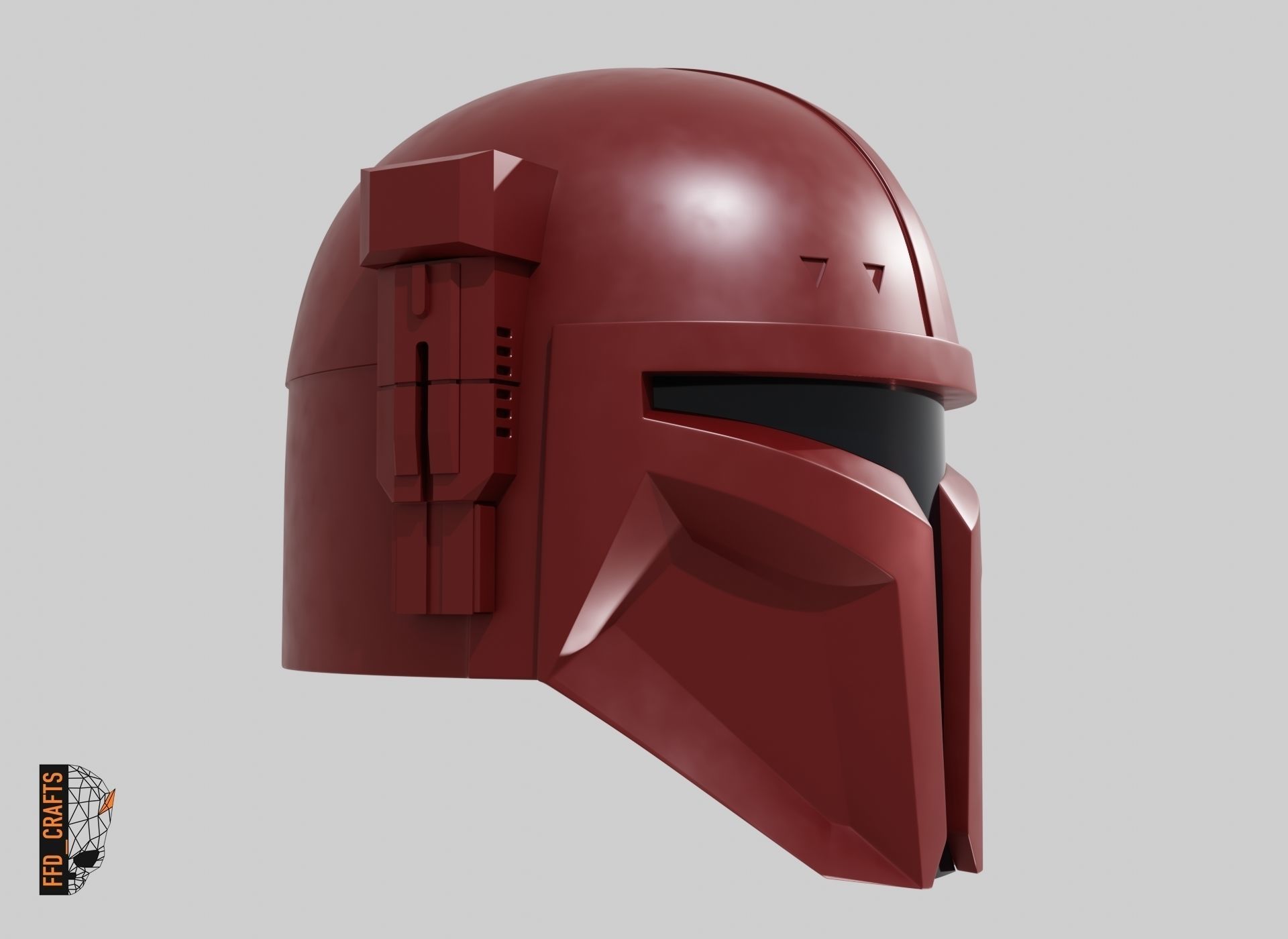 Heavy Infantry Mandalorian Helmet 3D print model_4