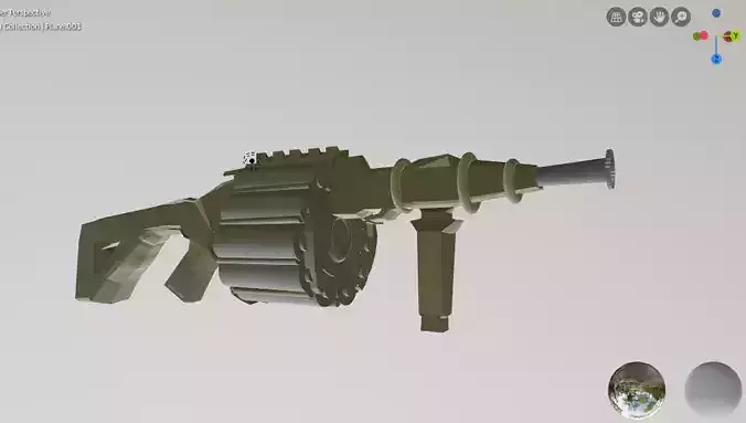 grenade launcher Low-poly 3D model