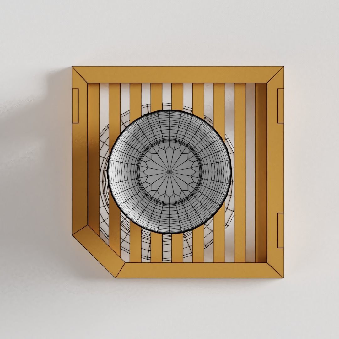 Small Corner Shelf with Dishes for the Kitchen 3D model_3