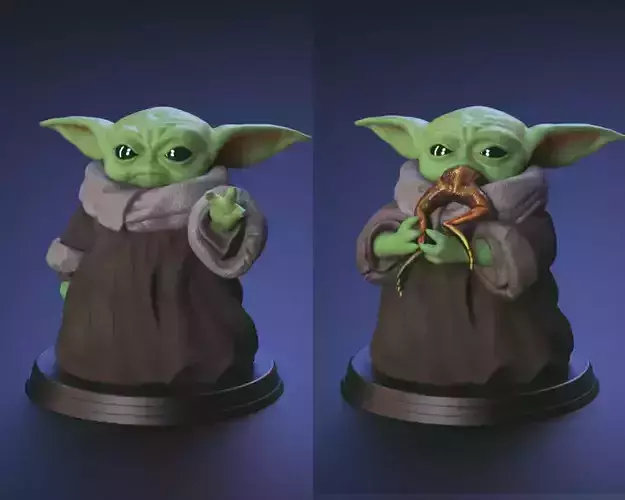 Green Baby - Using The Force and Eating Frog 3D print model