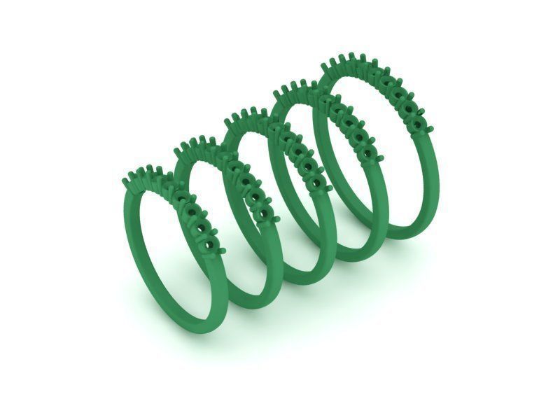 LADIES STACKABLE DIAMOND ANNIVERSARY RING 3dmodel 3D print model_5