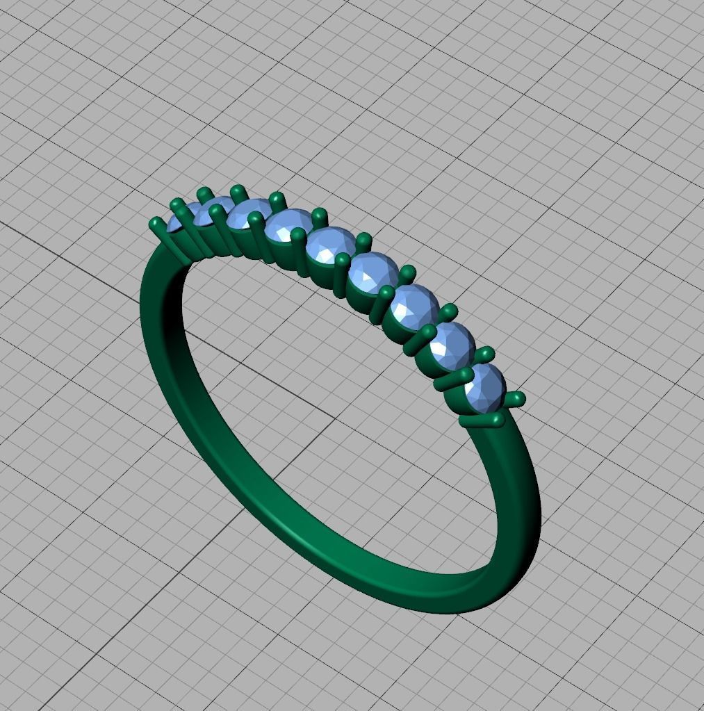 LADIES STACKABLE DIAMOND ANNIVERSARY RING 3dmodel 3D print model_28