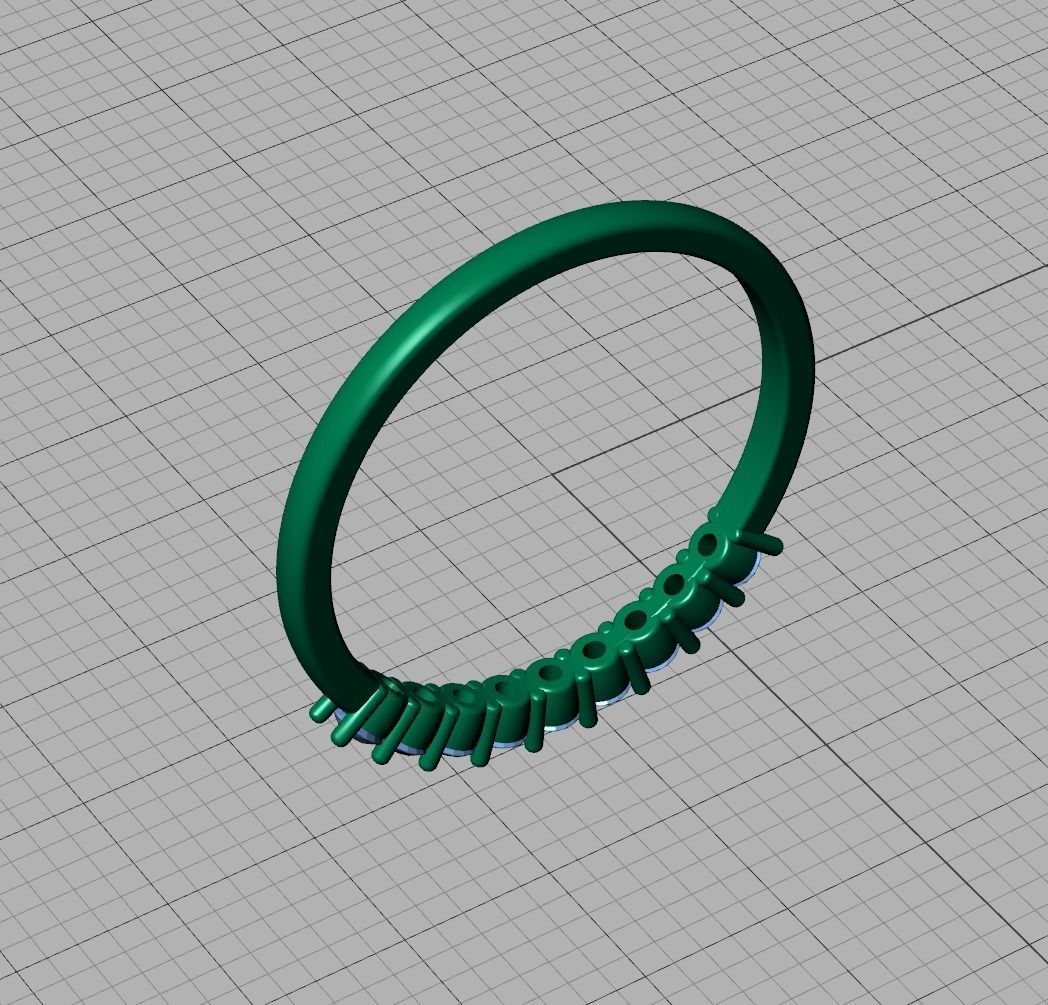 LADIES STACKABLE DIAMOND ANNIVERSARY RING 3dmodel 3D print model_29