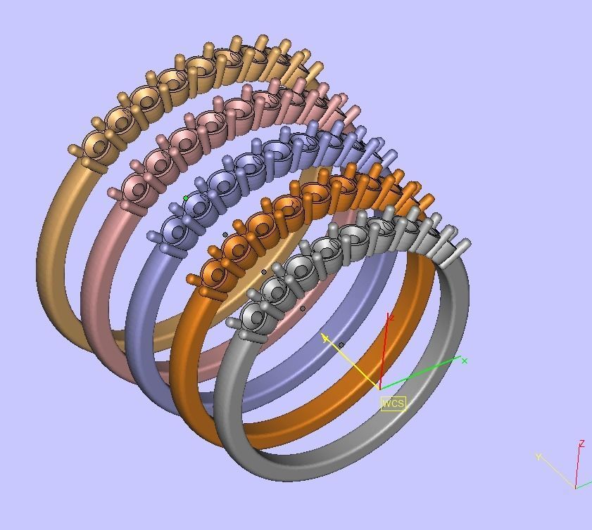 LADIES STACKABLE DIAMOND ANNIVERSARY RING 3dmodel 3D print model_6