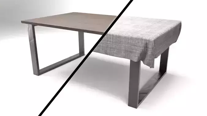Industrial Table Wood Steel with cloth