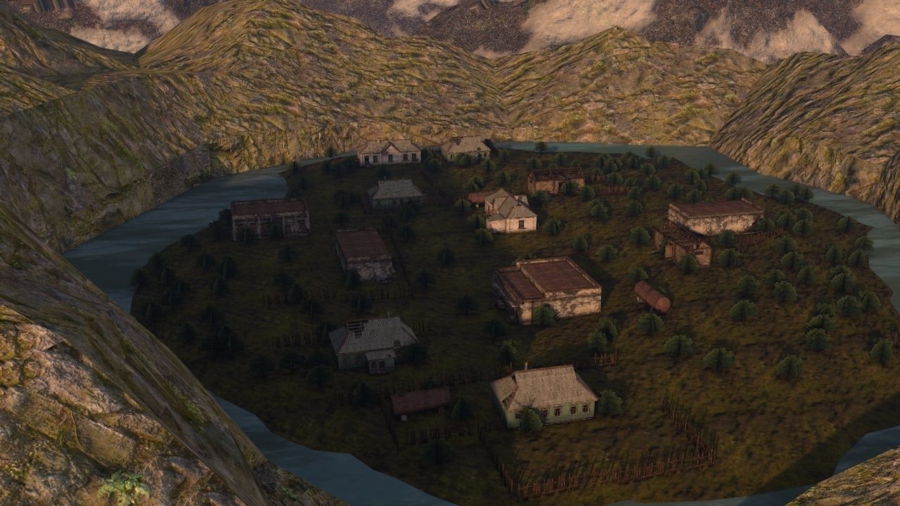 Low Poly AR VR Game ready destroyed village 3d model Low-poly 3D model_2