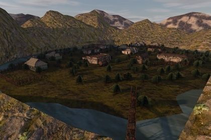 Low Poly AR VR Game ready destroyed village 3d model Low-poly 3D model_4