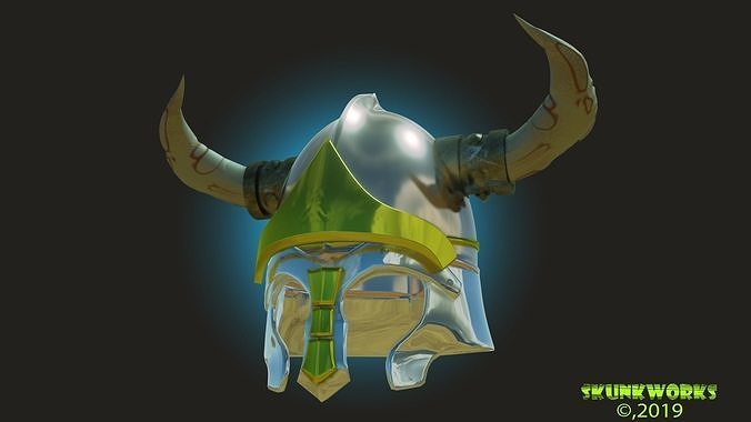 Horned Helm HighPoly 3D Printable 3D print model