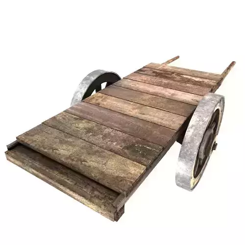 Cart A old wooden 3D model
