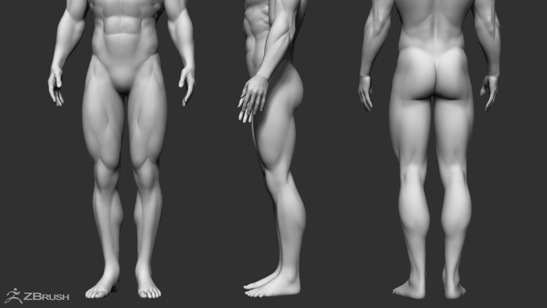 Superhero Base Mesh Low-poly 3D model_3