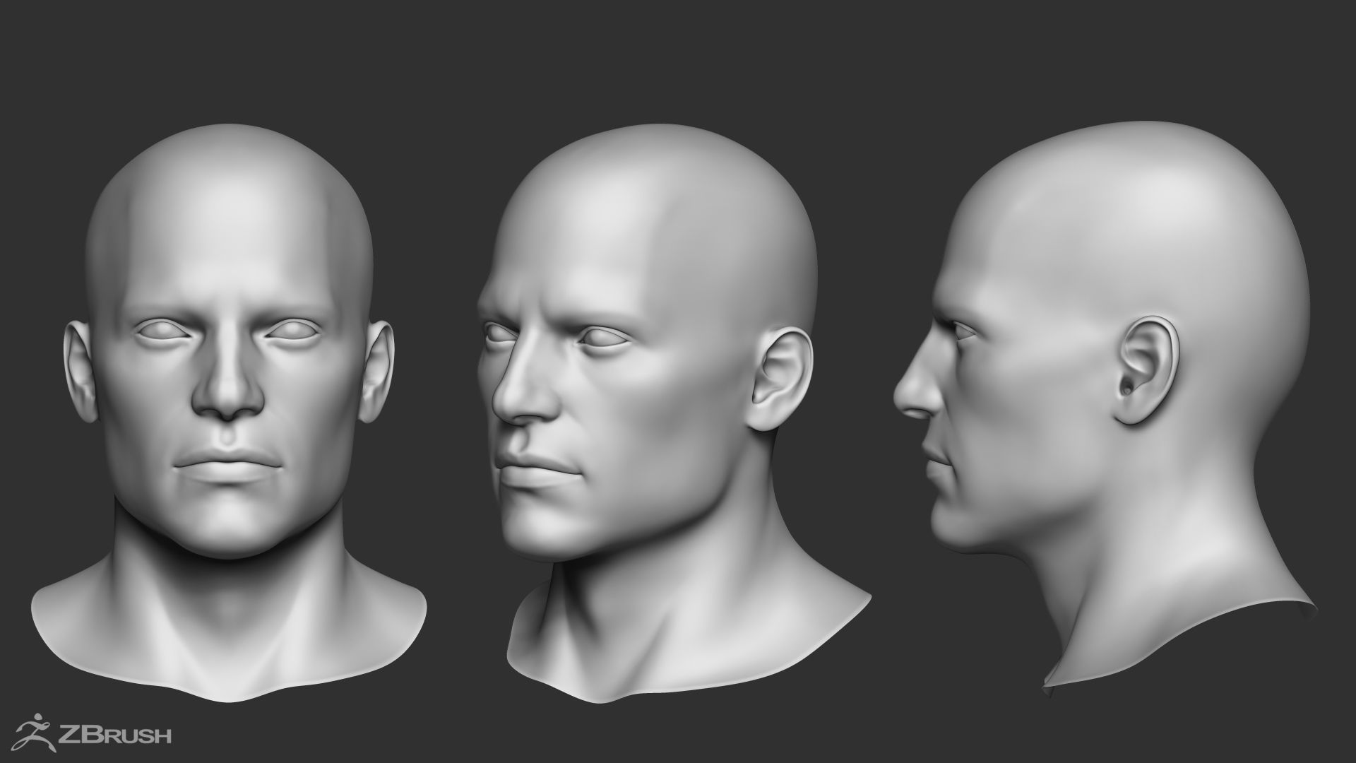 Superhero Base Mesh Low-poly 3D model_5