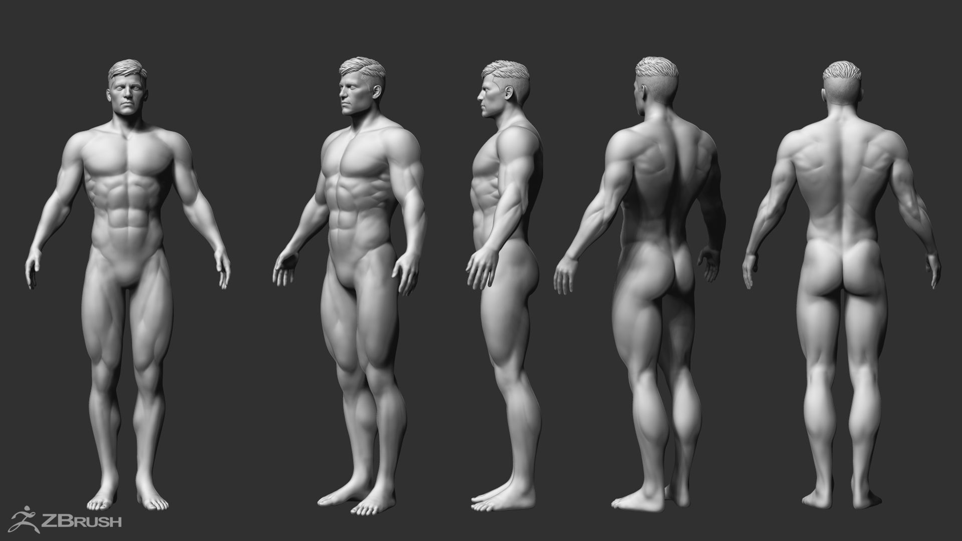 Superhero Base Mesh Low-poly 3D model_1