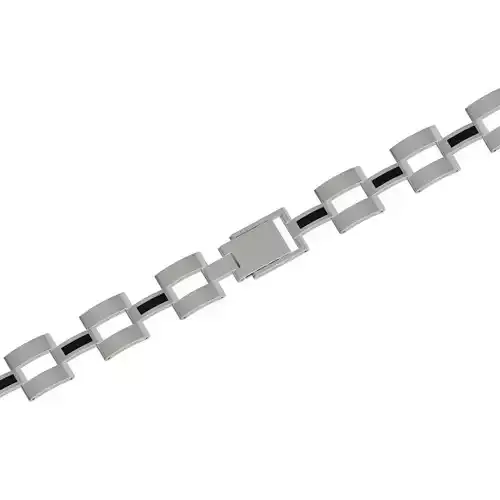 Bracelet silver with squares