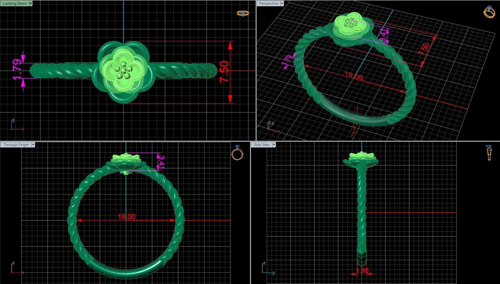 Braided ring 3D print model_5