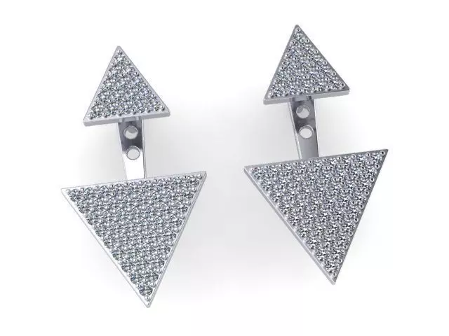 Earrings triangular 3D print model_0