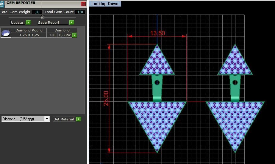 Earrings triangular 3D print model_4