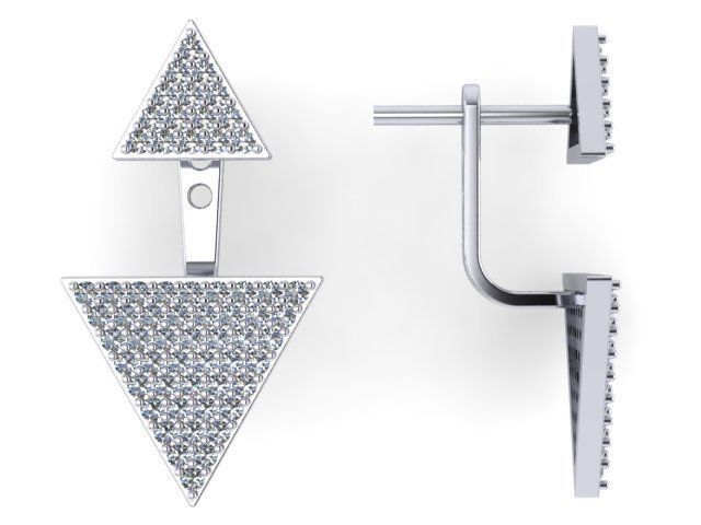 Earrings triangular 3D print model_1