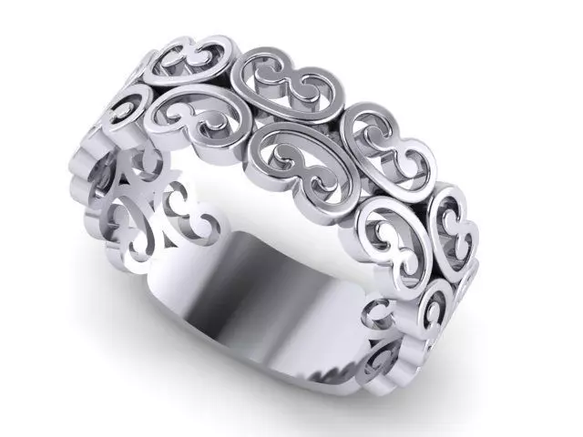 Cut out patterned ring 3D print model_0