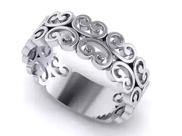 Cut out patterned ring 3D print model