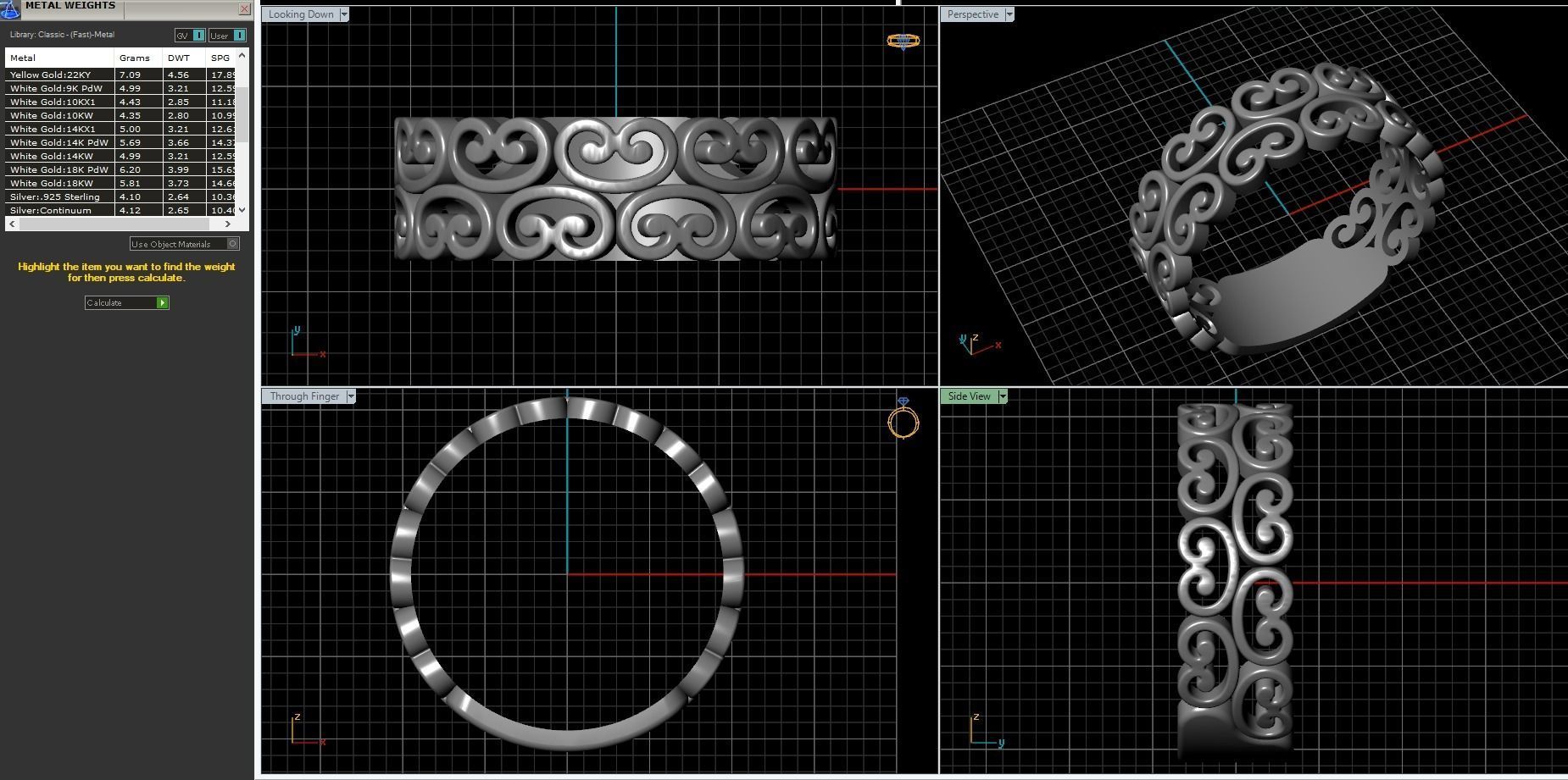 Cut out patterned ring 3D print model_5