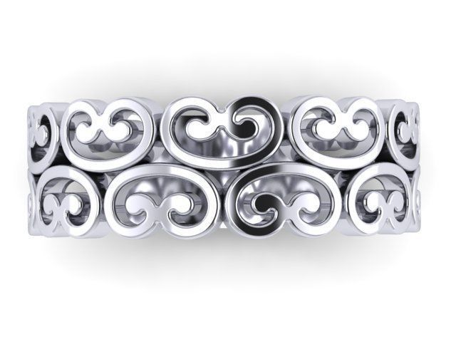 Cut out patterned ring 3D print model_1