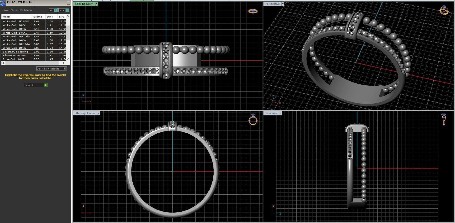 Diamond ring  3D print model_4