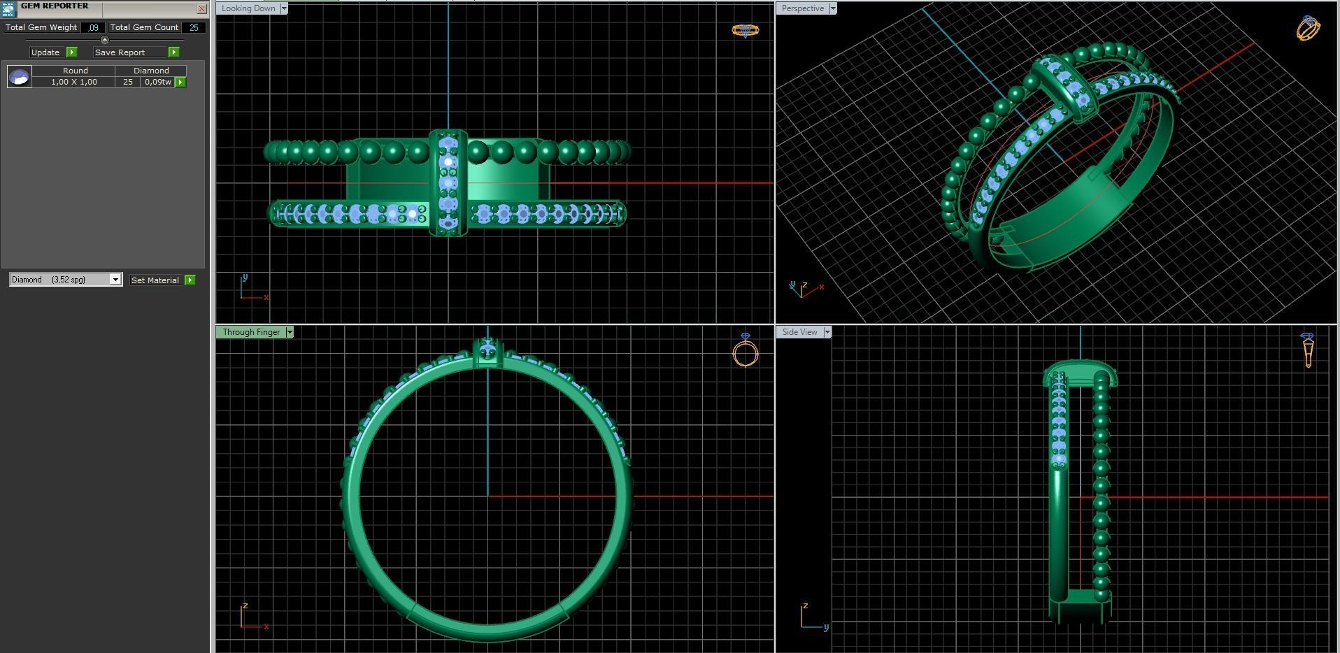 Diamond ring  3D print model_3