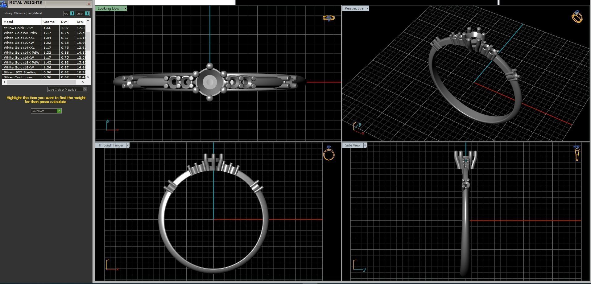 Diamond ring  3D print model_4