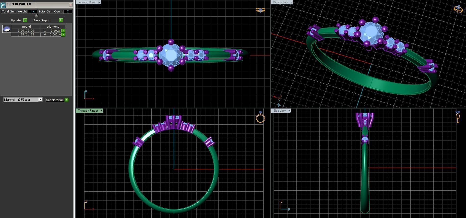 Diamond ring  3D print model_5