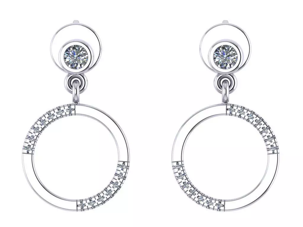 Diamond earrings studs 3D print model