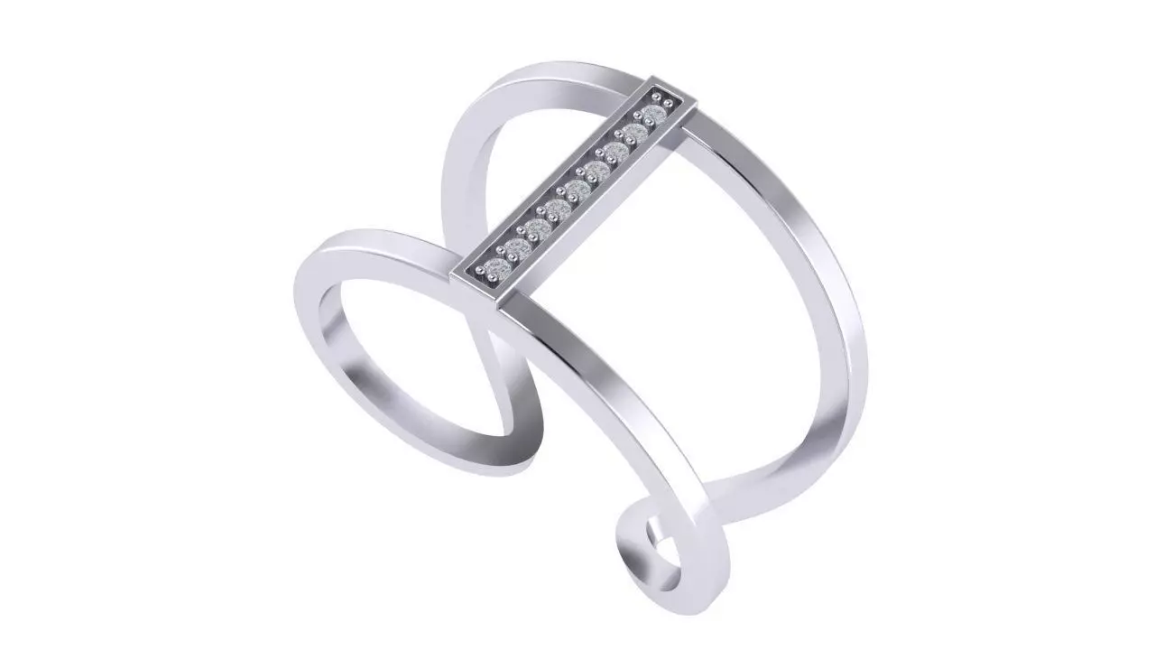 Diamond convoluted ring 3D print model