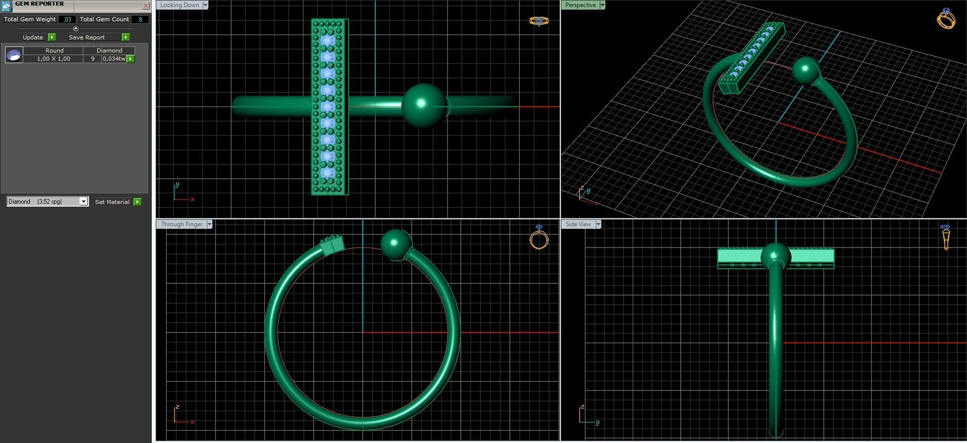 Diamond ring  3D print model_5