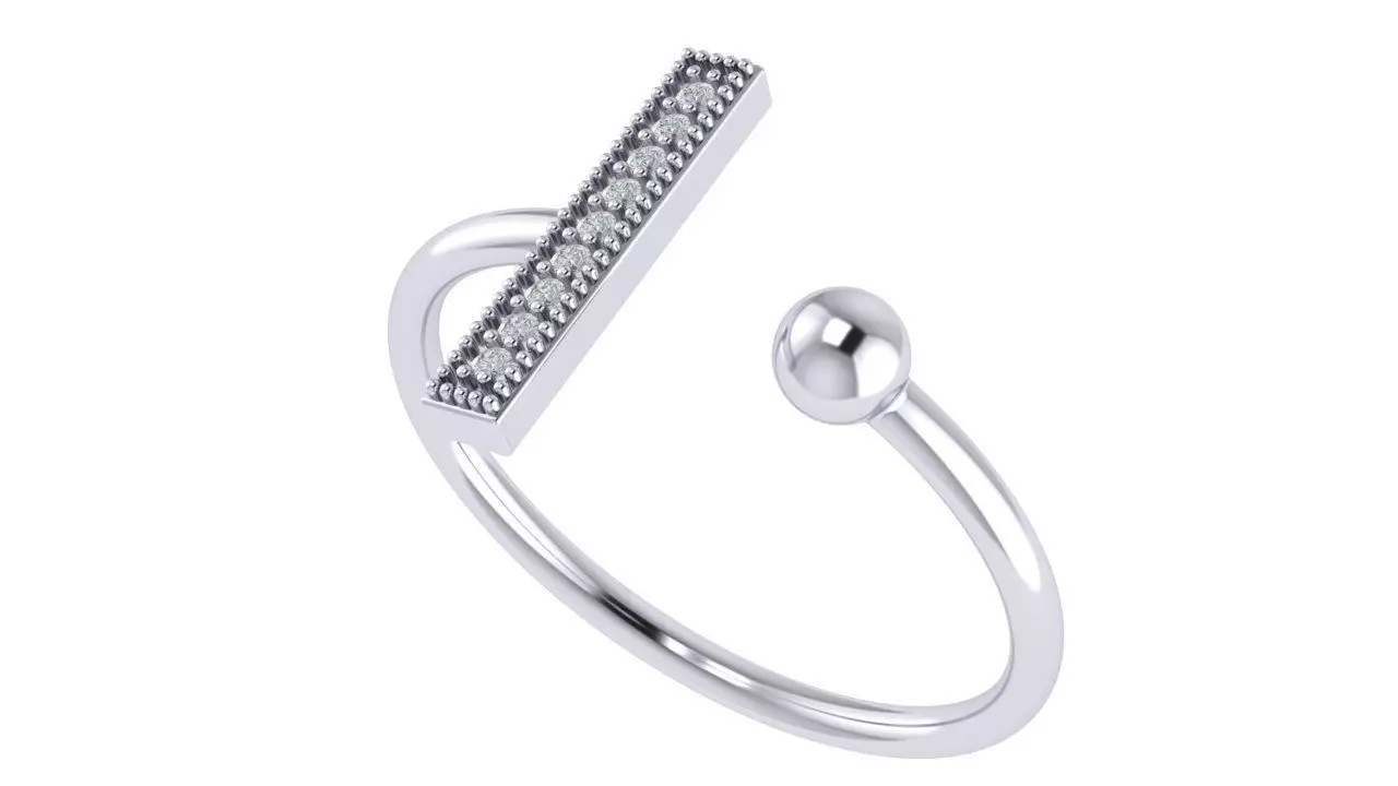 Diamond ring  3D print model_0