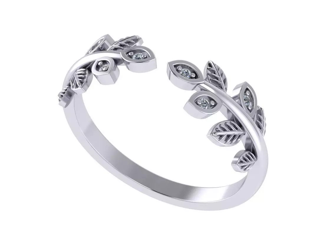 Dimensionless twig ring  3D print model_0