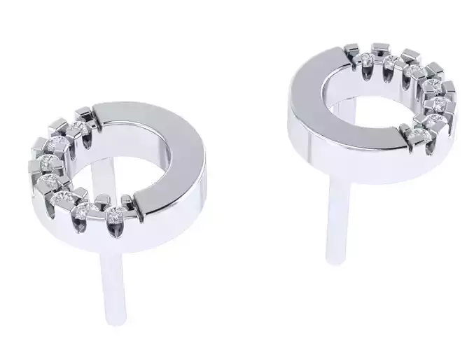 Diamond earrings studs with french clip 