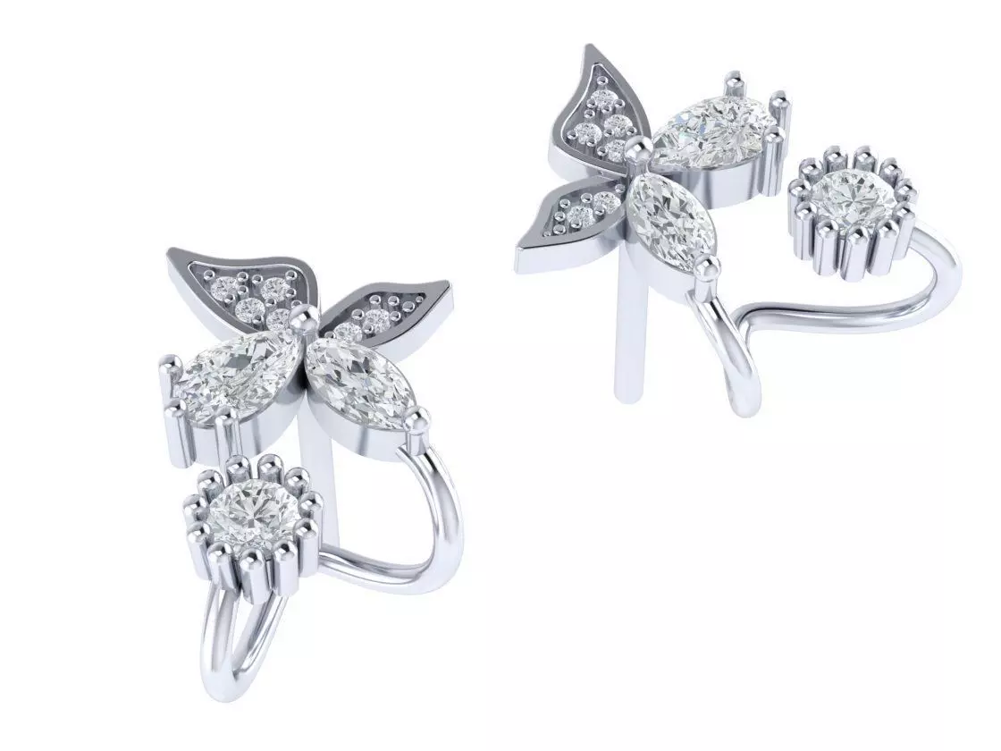 Diamond earrings 3D print model