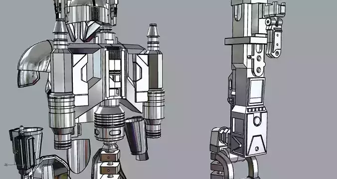 Machine gun and jetpack heavy infantry mandalorian combo 3D print model