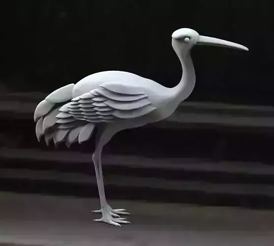 stork sculpture of bird 3D model