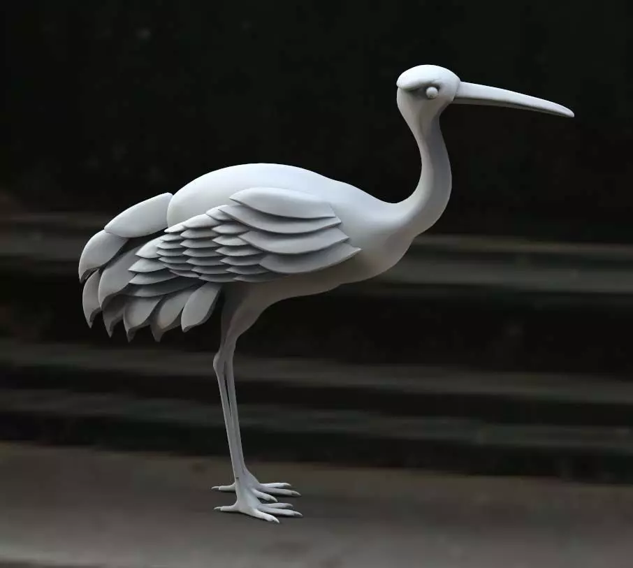 stork sculpture of bird 3D model