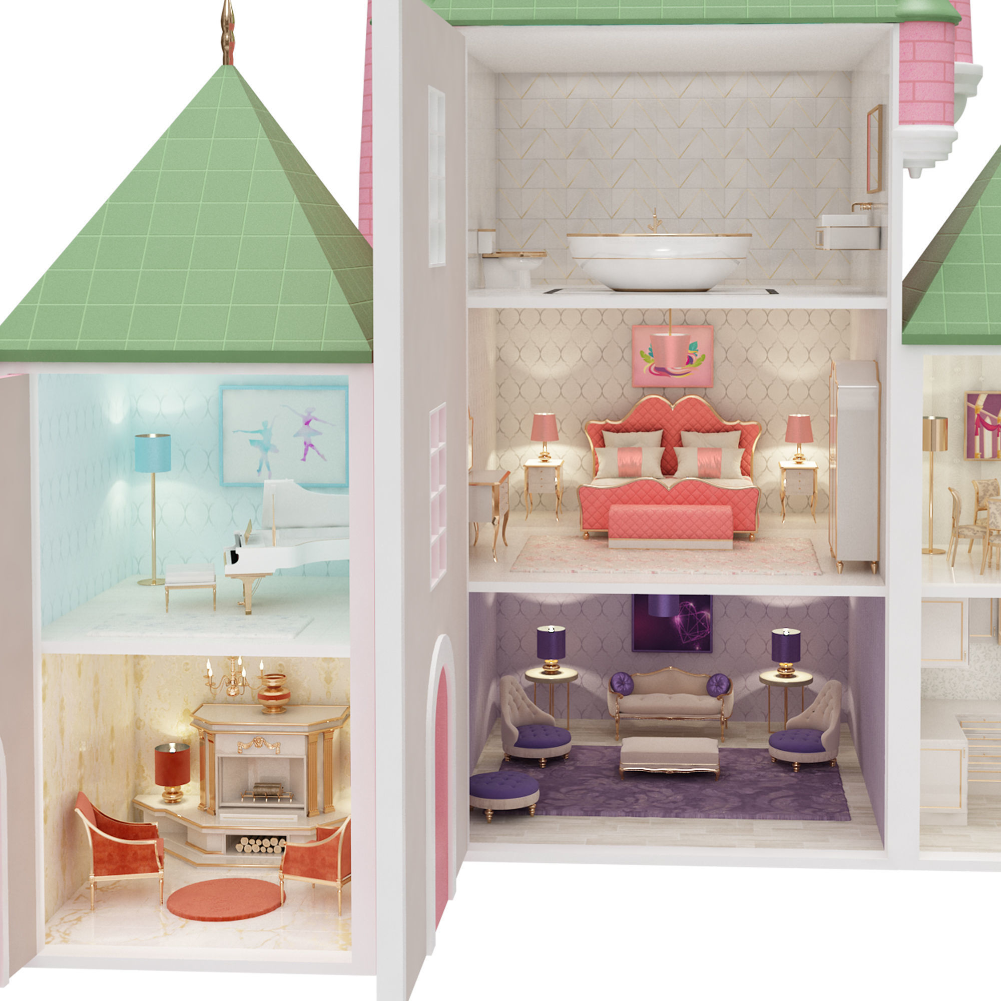 Castle Dollhouse 3D model_20