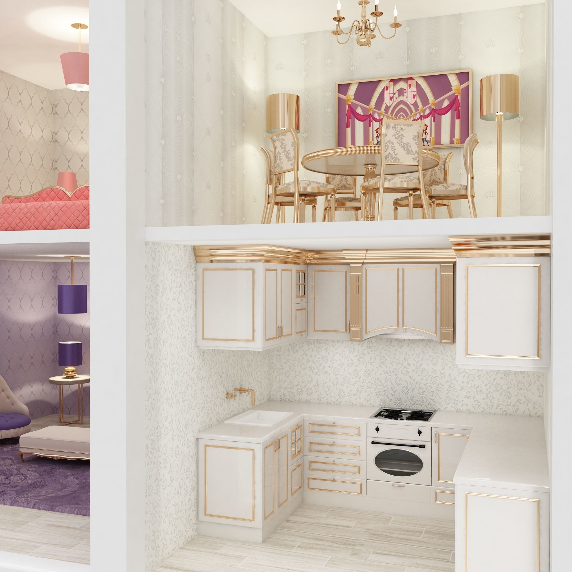 Castle Dollhouse 3D model_18