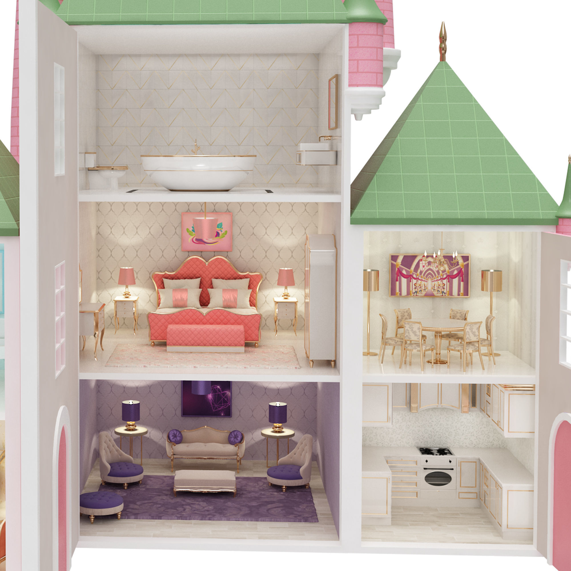 Castle Dollhouse 3D model_19