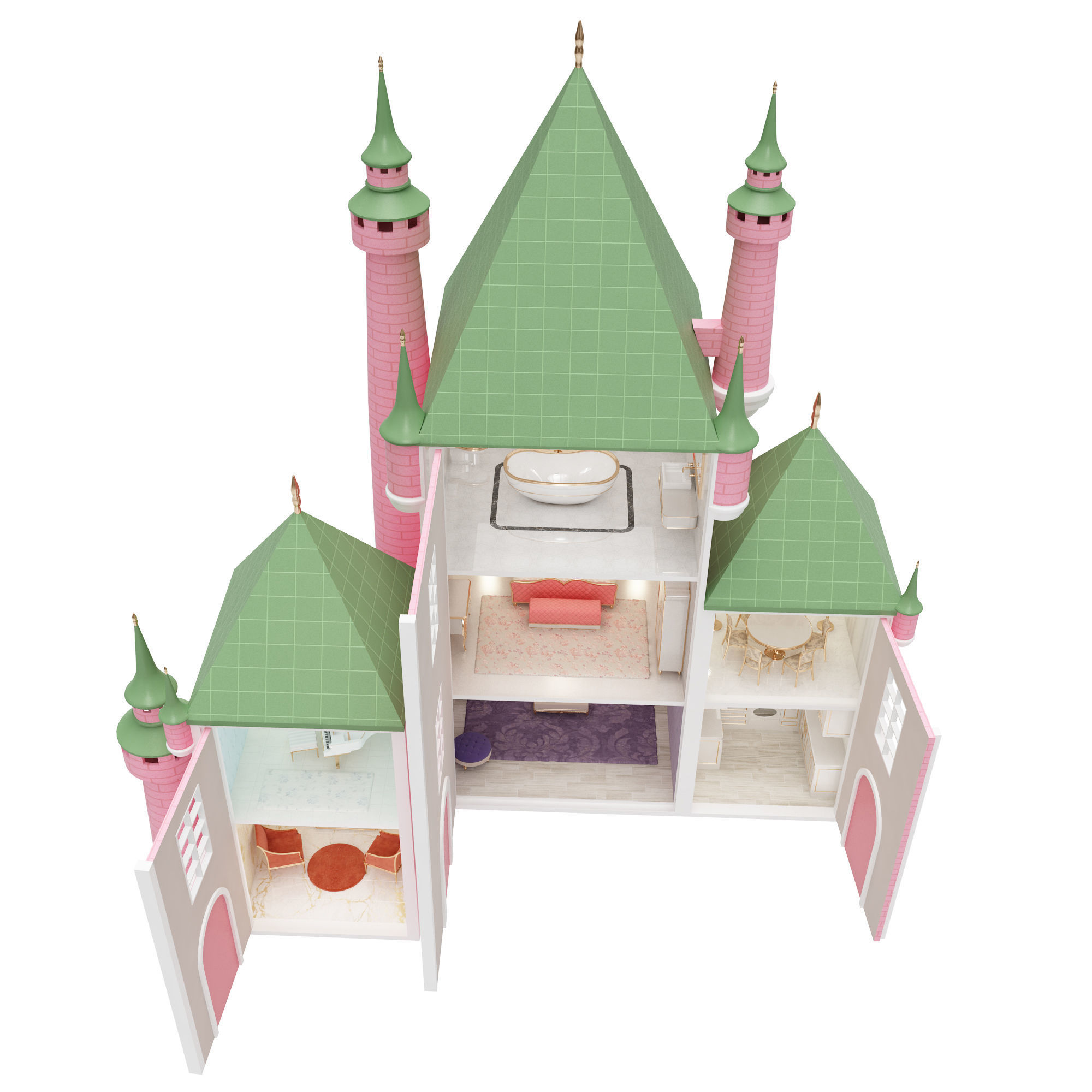 Castle Dollhouse 3D model_3