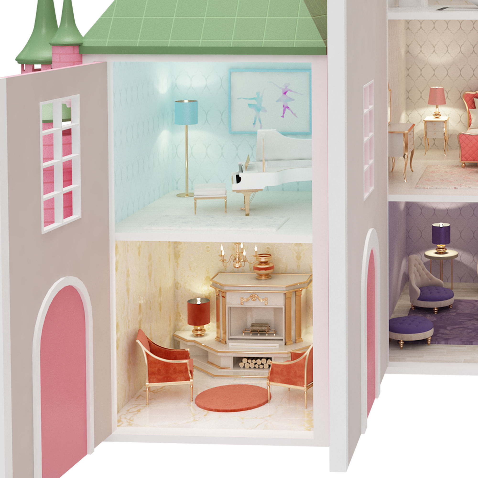 Castle Dollhouse 3D model_21