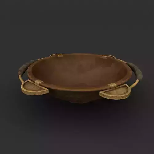 Plate wooden bowl 3D model