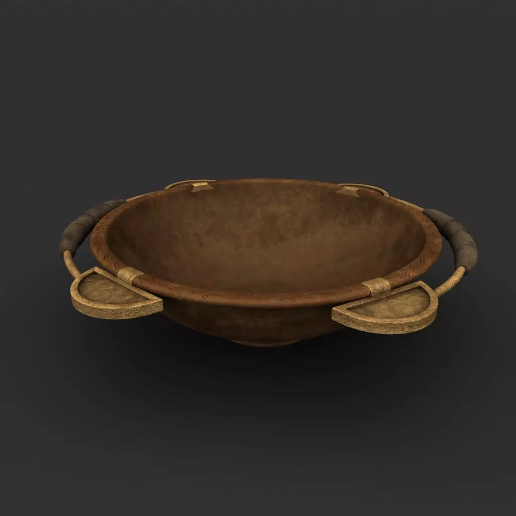 Plate wooden bowl 3D model