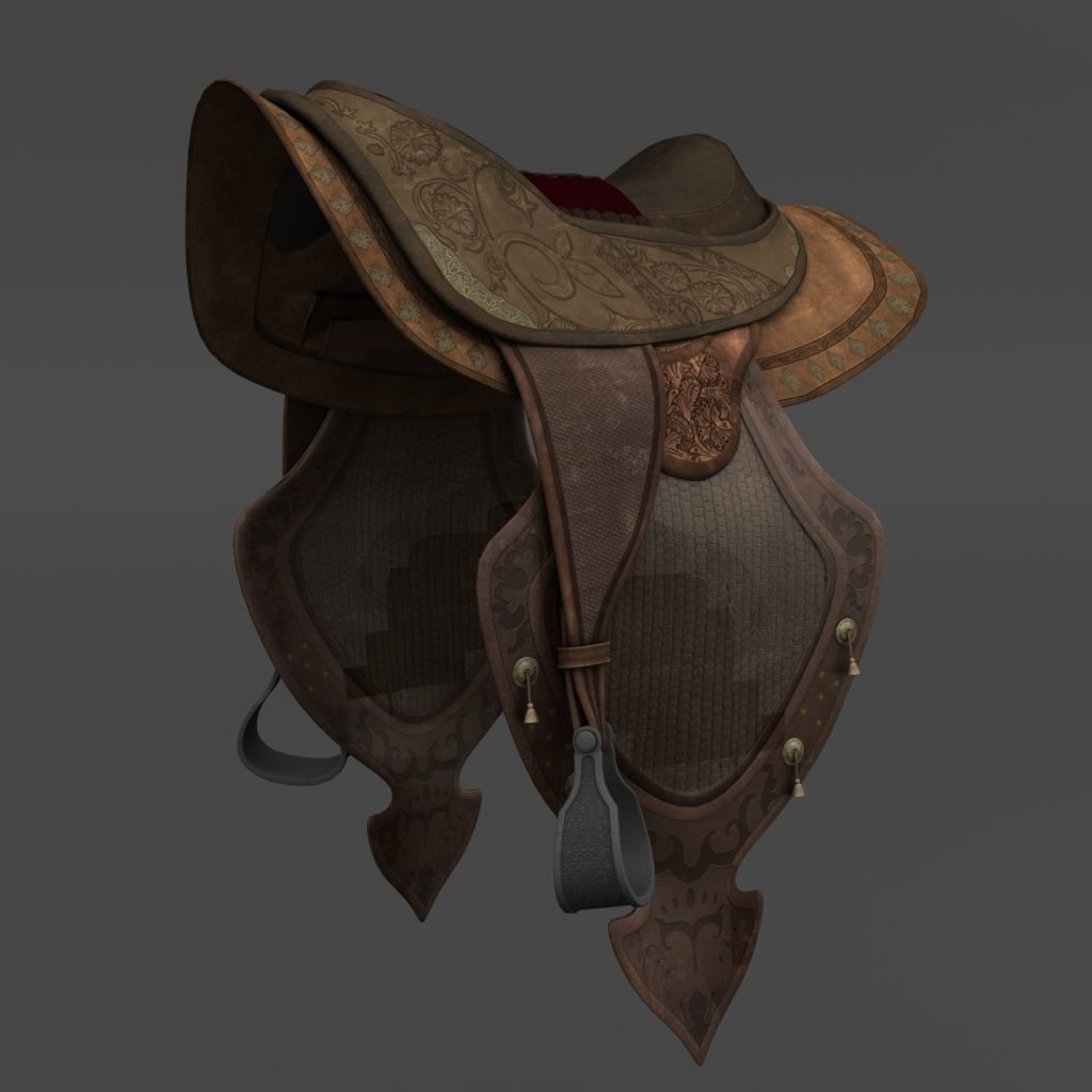 Saddle horse 3D model_2
