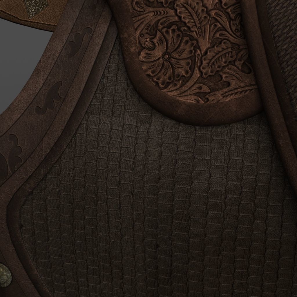 Saddle horse 3D model_6